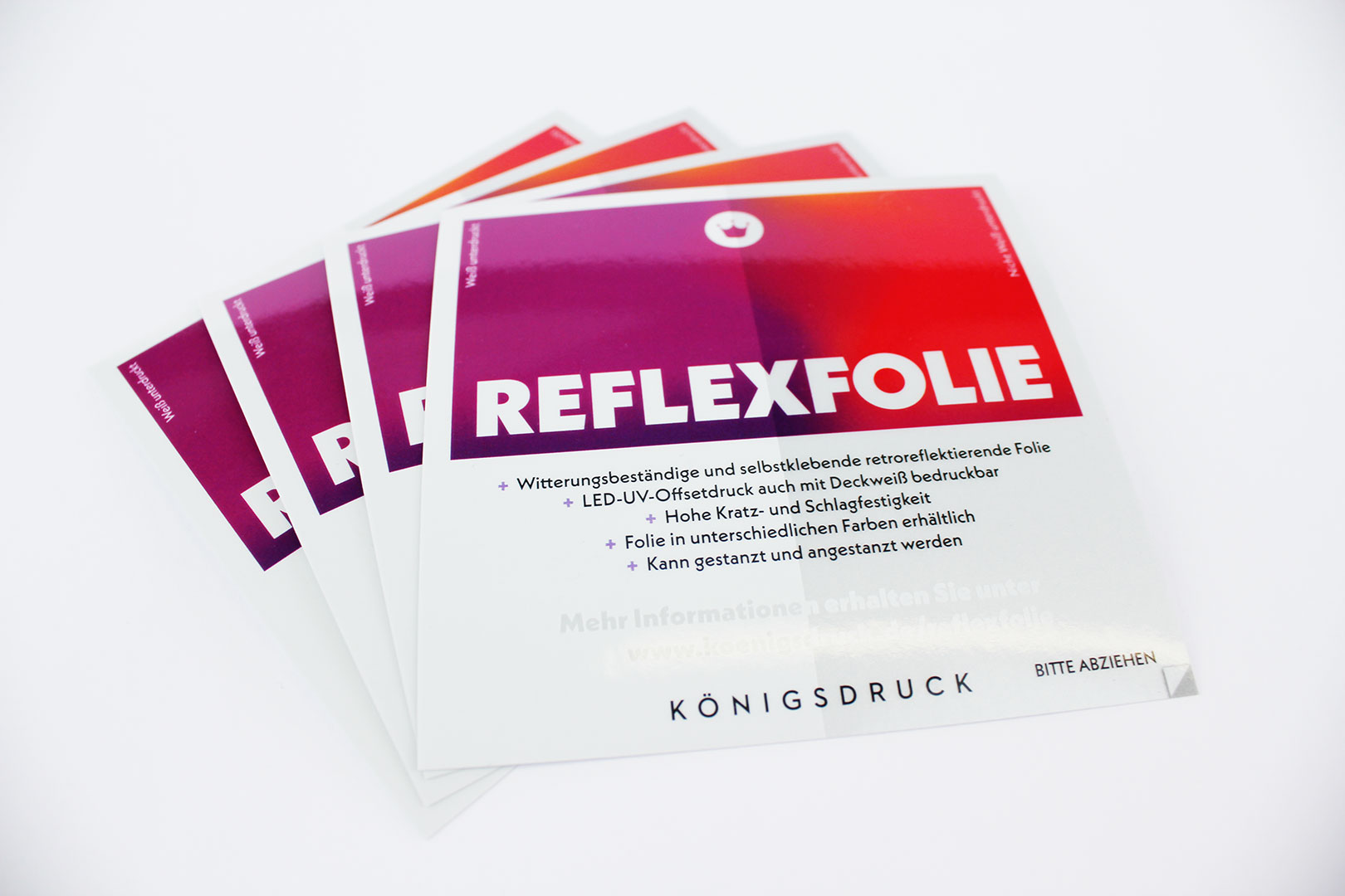 Aufkleber auf Reflexfolie drucken