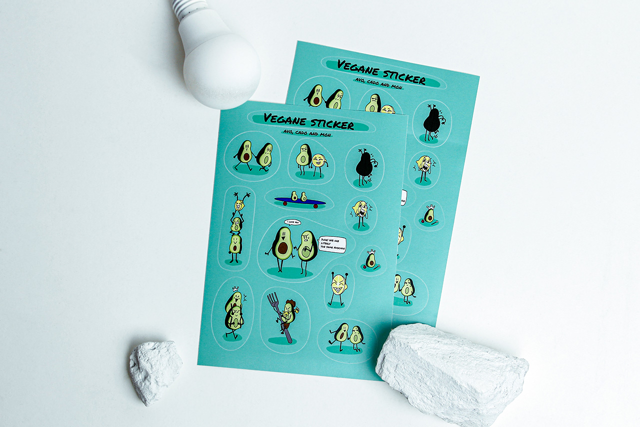 stickersheet als vegane aufkleber drucken