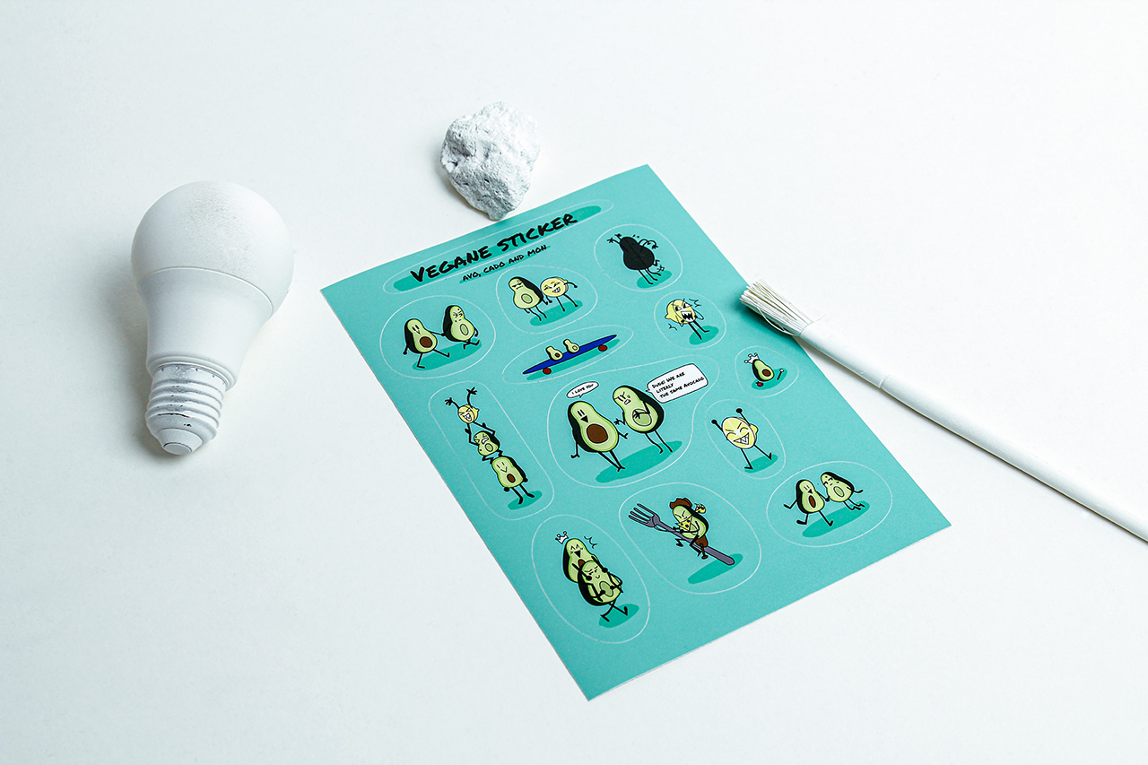stickersheet als vegane aufkleber drucken
