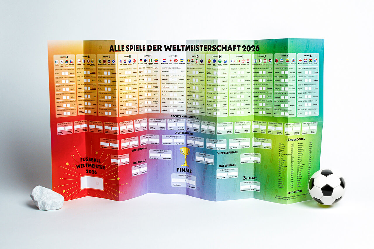 Fußball EM- & WM-Spielplan drucken